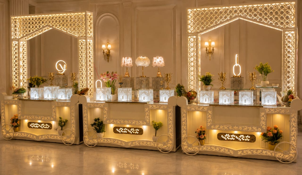Chefs working live culinary stations at a corporate banquet